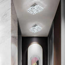 Load image into Gallery viewer, Crystal Square Chandelier LED Ceiling Light Changeable 2-Lights Silver