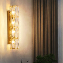 Load image into Gallery viewer, Crystal Wall Light LED Wall Lamp Gold G4 Sconce 40cm