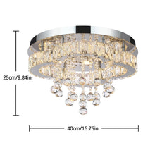 Load image into Gallery viewer, LED Chandelier Ceiling Light Silver Flush Mount 3 Color Lights 40cm
