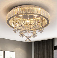 Load image into Gallery viewer, Silver LED Crystal Chandelier Modern Ceiling Lamp Fixtures 49cm 3 Color Lights