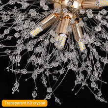 Load image into Gallery viewer, Modern Chandelier Fireworks Pendant Light Crystal Ceiling Light G9 Bulb 50cm Gold