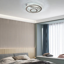 Load image into Gallery viewer, Crystal LED Silver Ceiling Light Chandelier Dimmable with Remote Control 40cm