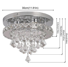 Load image into Gallery viewer, LED Crystal Silver Chandelier Ceiling Light Pendant Light Cold White 30x25cm