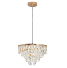 Load image into Gallery viewer, Crystal Pendant Light Gold Ceiling Lamp LED Chandelier 40W 3 Color Lights