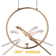 Load image into Gallery viewer, Modern Bird Gold Chandelier LED Pendant Light Ceiling Lamp 3 Color Lights
