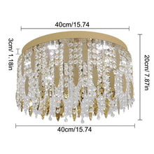 Load image into Gallery viewer, Crystal LED Ceiling Light Gold Chandelier 3 Color Lights 40x20 cm