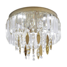 Load image into Gallery viewer, Crystal LED Ceiling Light Gold Chandelier 3 Color Lights 30x24cm