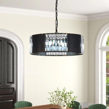 Load image into Gallery viewer, Crystal Chandelier Black Ceiling Pendant Lighting 5 x E12
