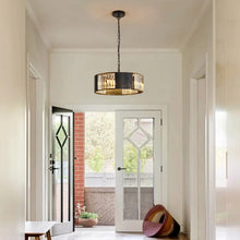 Load image into Gallery viewer, Crystal Chandelier Black Ceiling Pendant Lighting 5 x E12