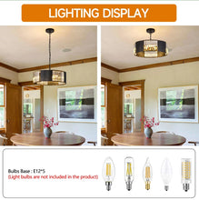 Load image into Gallery viewer, Crystal Chandelier Black Ceiling Pendant Lighting 5 x E12