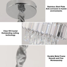 Load image into Gallery viewer, Crystal Pendant Light Silver Ceiling Light LED Chandelier 3 Color Lights