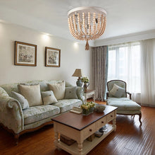 Load image into Gallery viewer, Boho Beaded White Chandelier Ceiling Light Stairway Lamp E26