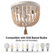 Load image into Gallery viewer, Boho Beaded White Chandelier Ceiling Light Stairway Lamp E26