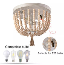 Load image into Gallery viewer, Boho Beaded White Chandelier Ceiling Light Stairway Lamp E26