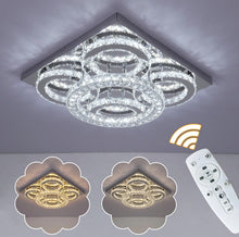 Load image into Gallery viewer, Crystal Chandelier LED Ceiling Light Silver Dimmable 5 Lights with Remote Control 40.5cm