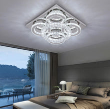 Load image into Gallery viewer, Crystal Chandelier LED Ceiling Light Silver Dimmable 5 Lights with Remote Control 40.5cm