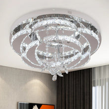 Load image into Gallery viewer, Dimmable Crystal Gold/Silver Ceiling Light Chandelier with Remote Control 50x24cm