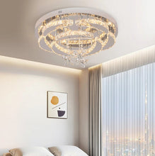 Load image into Gallery viewer, Dimmable Crystal Gold/Silver Ceiling Light Chandelier with Remote Control 50x24cm