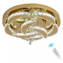 Load image into Gallery viewer, Dimmable Crystal Gold/Silver Ceiling Light Chandelier with Remote Control 50x24cm