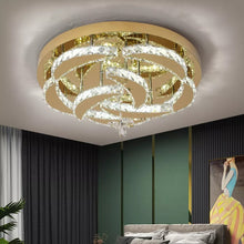 Load image into Gallery viewer, Dimmable Crystal Gold/Silver Ceiling Light Chandelier with Remote Control 50x24cm