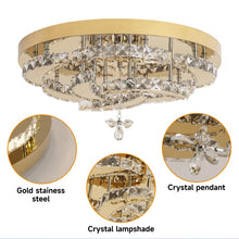 Load image into Gallery viewer, Dimmable Crystal Gold/Silver Ceiling Light Chandelier with Remote Control 50x24cm