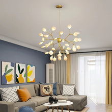 Load image into Gallery viewer, Modern Firefly Pendant Light Gold LED Chandelier Ceiling Light 36-lights
