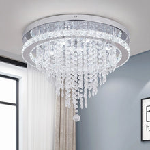 Load image into Gallery viewer, Crystal Chandelier Dimmable LED Ceiling Light Remote Control Silver 50cm