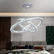 Load image into Gallery viewer, Crystal Chandelier LED Pendant Lights Silver with Remote Control (60+40+20cm)