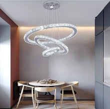 Load image into Gallery viewer, Crystal Chandelier LED Pendant Lights Silver with Remote Control (60+40+20cm)
