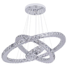 Load image into Gallery viewer, Crystal Chandelier LED Pendant Lights Silver with Remote Control (60+40+20cm)