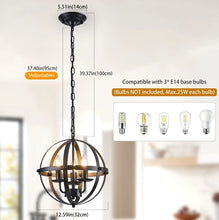 Load image into Gallery viewer, Pendant Light Industrial Globe Lighting Chandelier Hanging Bronze/Black 32cm