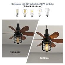 Load image into Gallery viewer, Vintage Style Ceiling Fan with Light E27 Remote Control Black 52cm