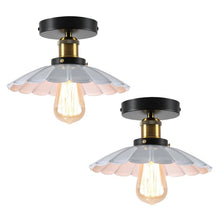 Load image into Gallery viewer, 2Pack Ceiling Light Flush Mount E27 Lamp White Scalloped Shade Modern