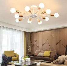 Load image into Gallery viewer, Modern Chandelier 10Lights Semi Flush Mount Ceiling Light White/Black 70cm