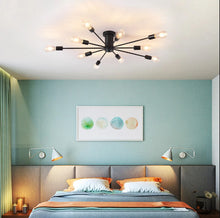 Load image into Gallery viewer, Industrial Ceiling Light Mid Century Sputnik Chandelier 10 Lights Black 87cm
