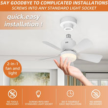 Load image into Gallery viewer, Ceiling Fan Light Screw in E27 Socket with Remote Control LED Lamp White 45cm