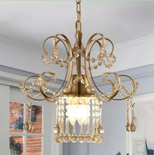 Load image into Gallery viewer, Mini Crystal Chandelier Champagne 3 Light G9 Pendant Ceiling Lamp Champagne