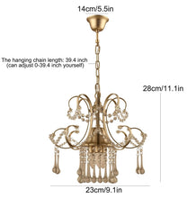 Load image into Gallery viewer, Mini Crystal Chandelier Champagne 3 Light G9 Pendant Ceiling Lamp Champagne