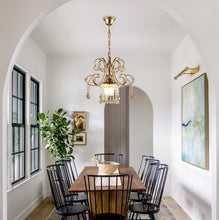 Load image into Gallery viewer, Mini Crystal Chandelier Champagne 3 Light G9 Pendant Ceiling Lamp Champagne