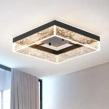 Load image into Gallery viewer, Modern Square Black/Gold LED Ceiling Light Warm White 30cm