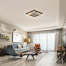 Load image into Gallery viewer, Modern Square Black/Gold LED Ceiling Light Warm White 30cm