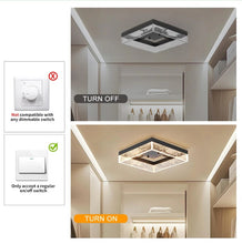 Load image into Gallery viewer, Modern Square Black/Gold LED Ceiling Light Warm White 30cm