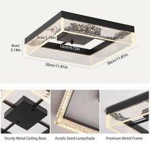Load image into Gallery viewer, Modern Square Black/Gold LED Ceiling Light Warm White 30cm