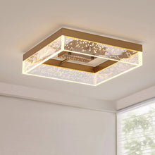 Load image into Gallery viewer, Modern Square Black/Gold LED Ceiling Light Warm White 30cm