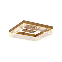Load image into Gallery viewer, Modern Square Black/Gold LED Ceiling Light Warm White 30cm