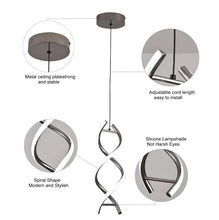 Load image into Gallery viewer, Modern Spiral LED Pendant Light Chandelier Black
