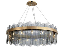 Load image into Gallery viewer, Nordic Gold/ Smoky Gray Crystal Oval Chandelier Pendant Light Ceiling Light 60 cm
