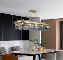 Load image into Gallery viewer, Oval Crystal Chandelier Lighting Ceiling Light Led Modern Gold/Smoky Gray 80 cm