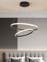 Load image into Gallery viewer, Modern Chandeliers for Living Room,Gold/Black LED Pendant Light Fixtures 2 Rings 40+20cm
