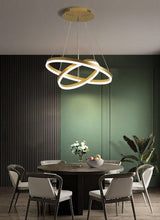 Load image into Gallery viewer, Modern Chandeliers for Living Room,Gold/Black LED Pendant Light Fixtures 2 Rings 40+20cm